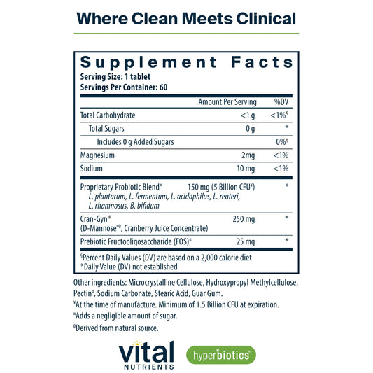 Hyperbiotics Pro Women tablet close-up for easy daily use and gut balance.
