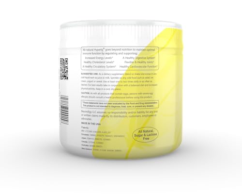 HYPERIG PL-100 scoop beside powder for convenient 4.5g serving.