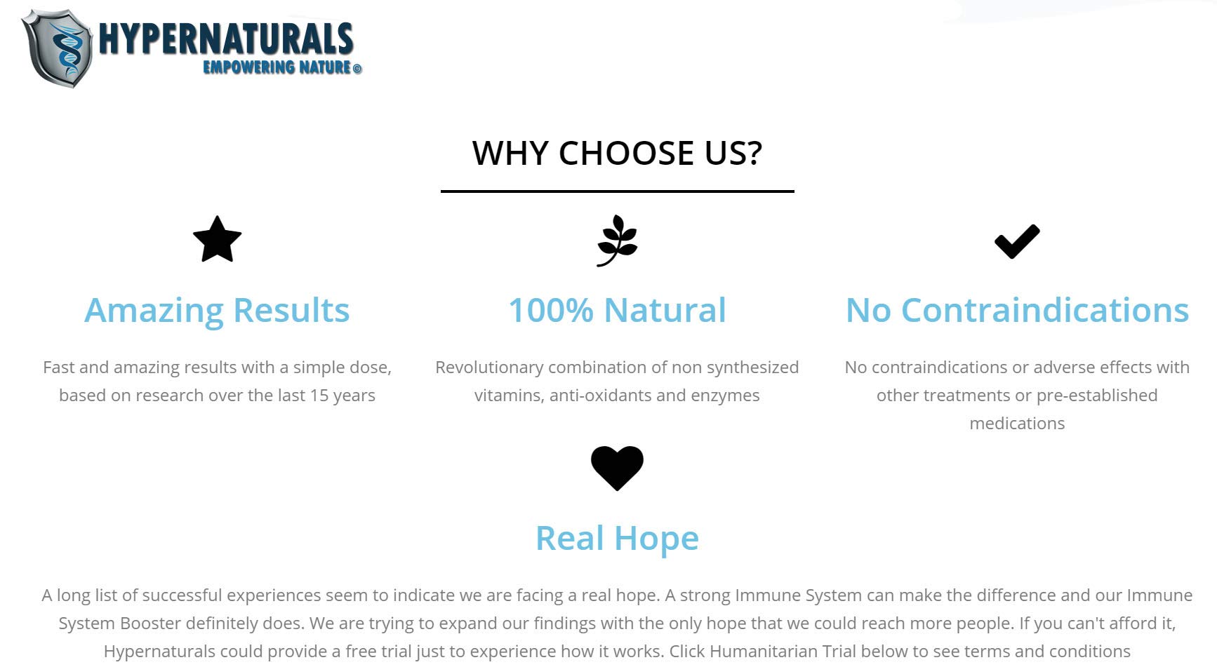 Hypernaturals OPTIMMUNER Plus ingredients close-up.