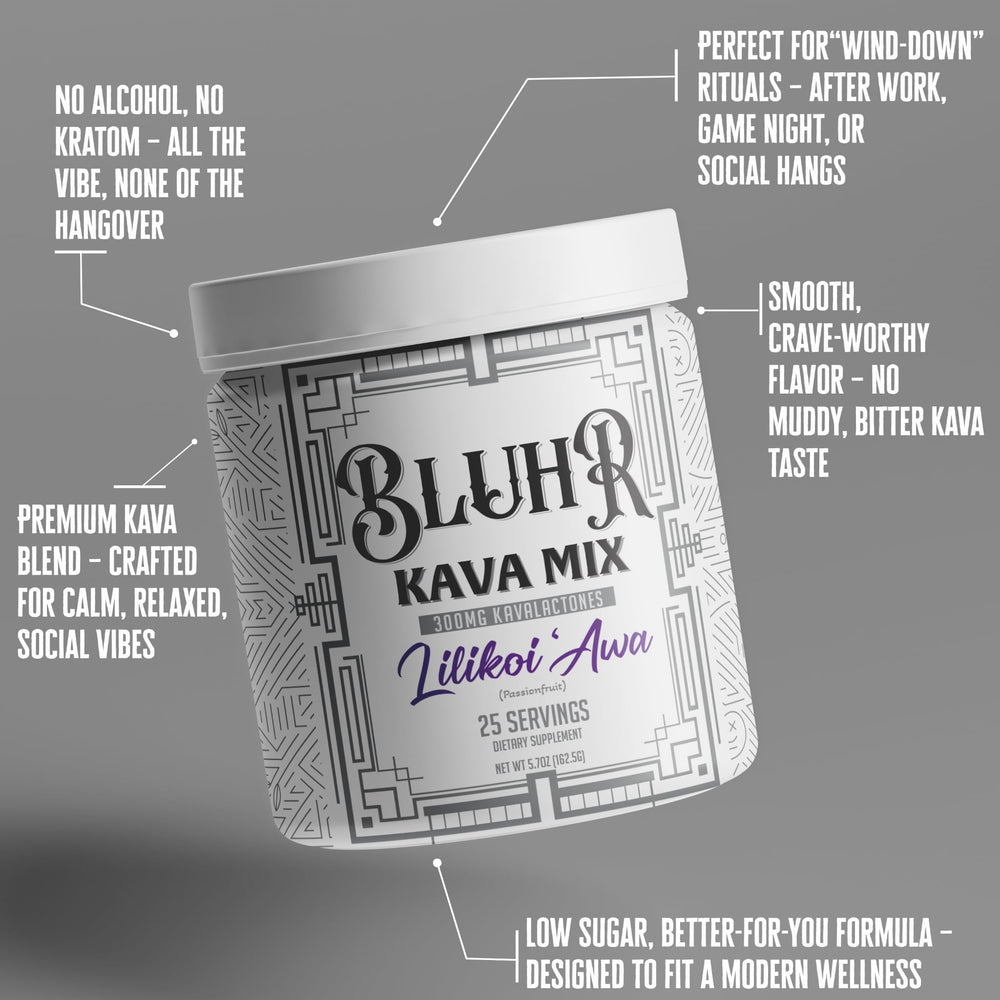 Hypervant Bluhr Kava Drink Powder third-party tested label highlights quality and transparency
