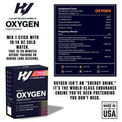 Hypervant Oxygen powder being stirred for a caffeine-free energy boost.