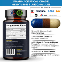 Hyvia Health Methylene Blue capsules close-up showing dosage form for brain energy.