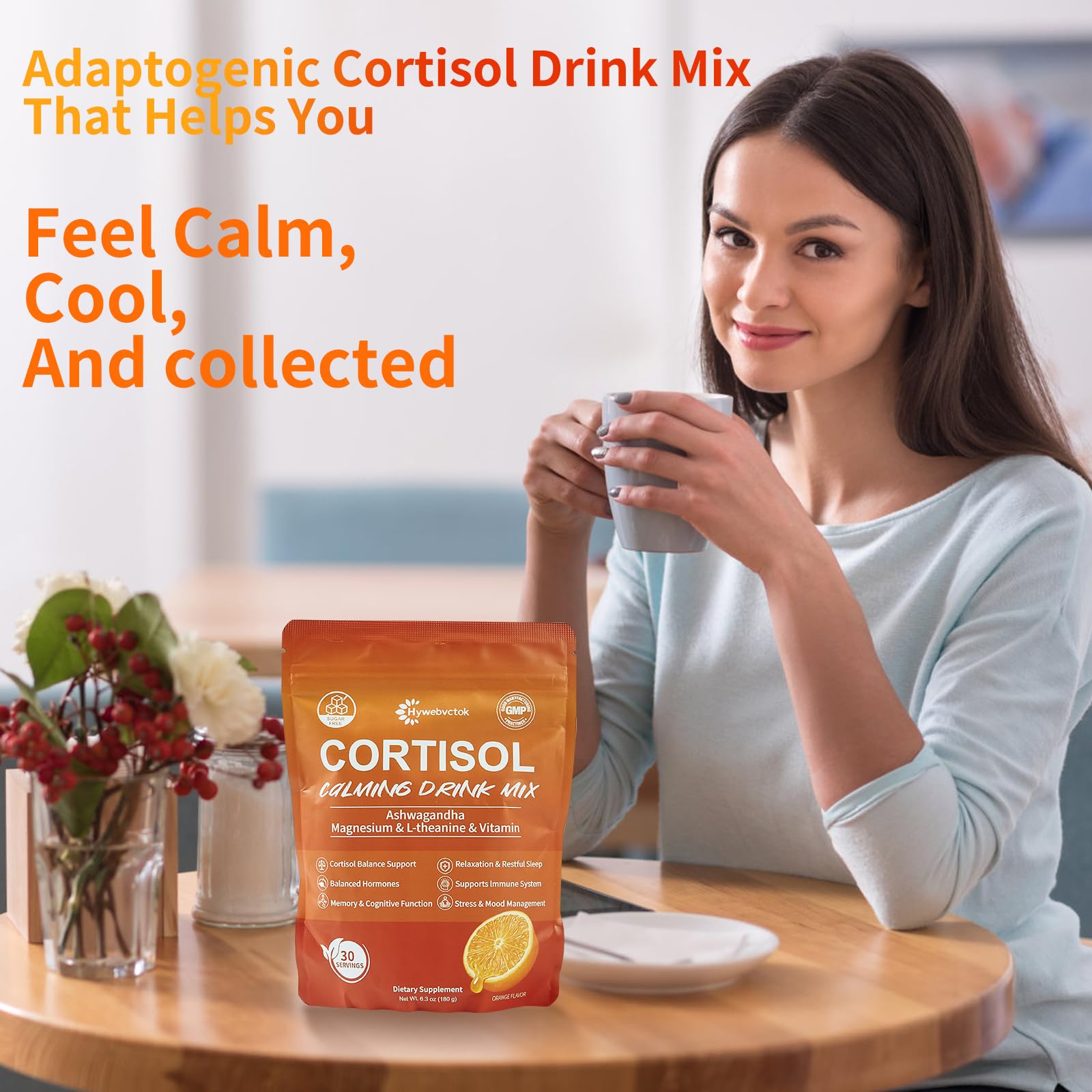 Hywebvctok cortisol drink powder includes Black Pepper Extract for absorption