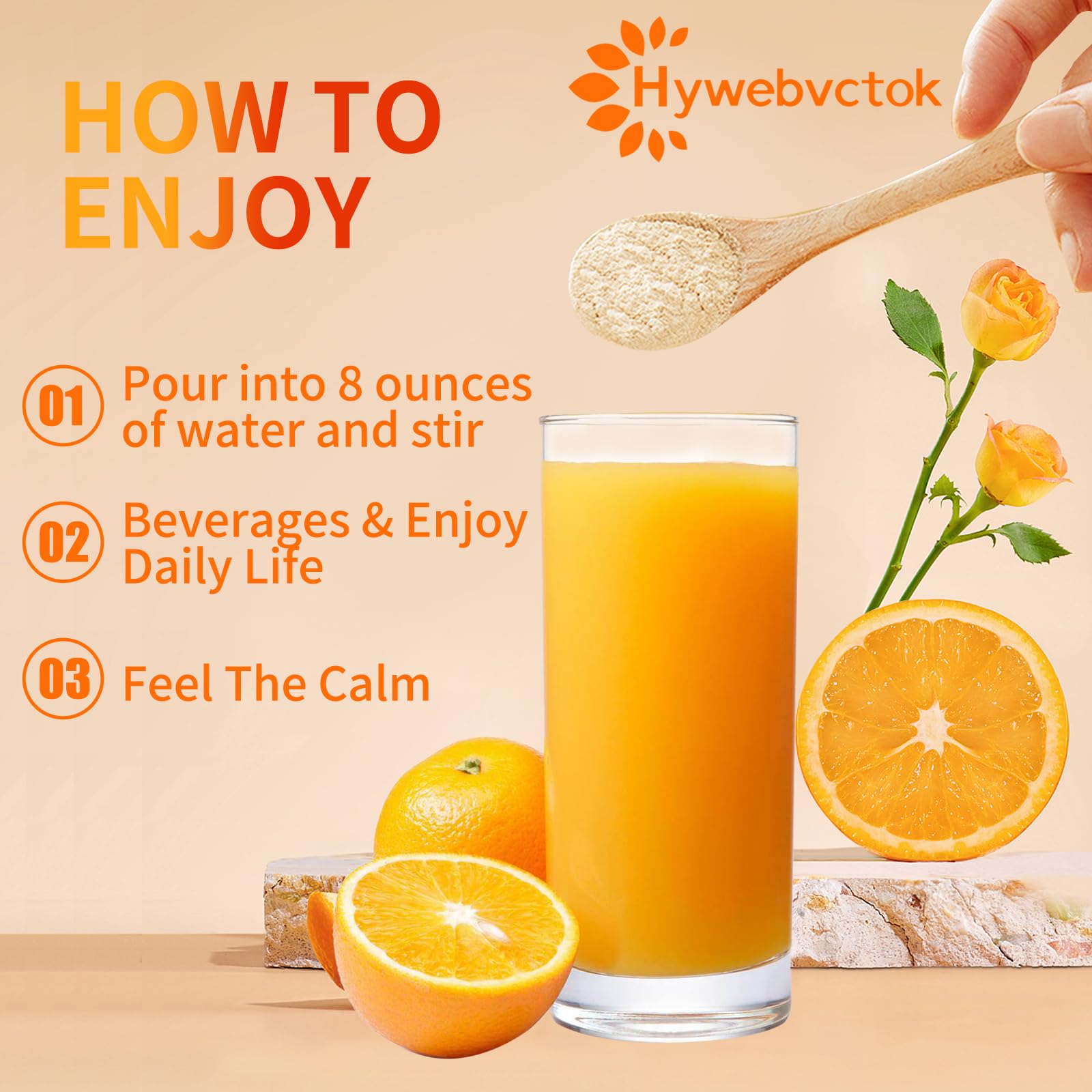 Hywebvctok cortisol drink powder featuring L-Theanine for relaxed focus