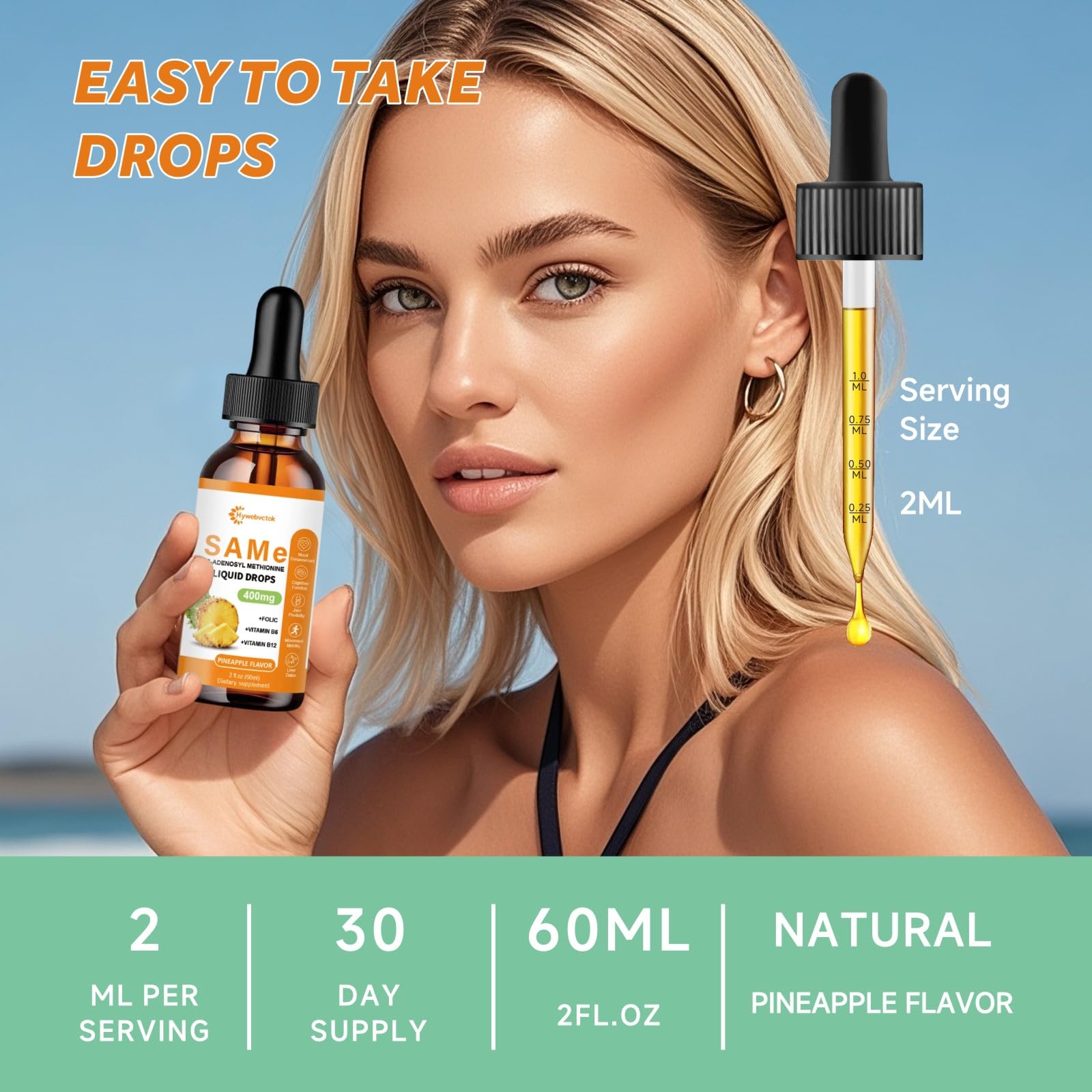 Hywebvctok SAM-E Drops dark glass vial protects potency