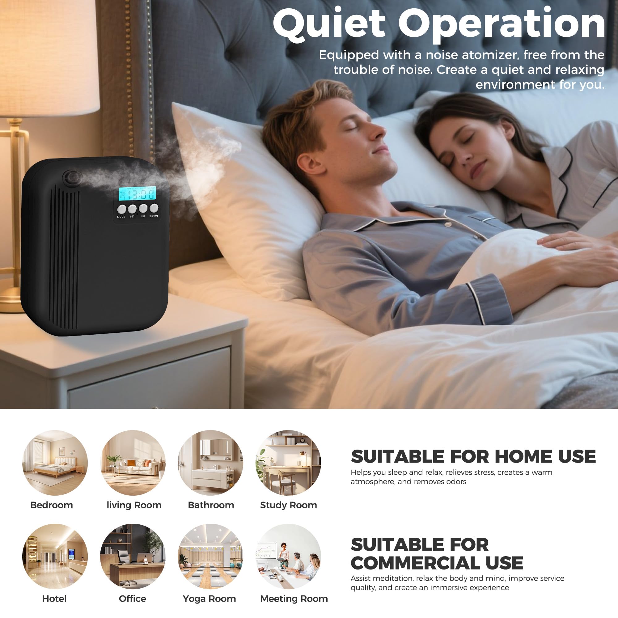 HZQVA Hotel Collection Diffuser 1000-1500m3 coverage supports large rooms and spaces.