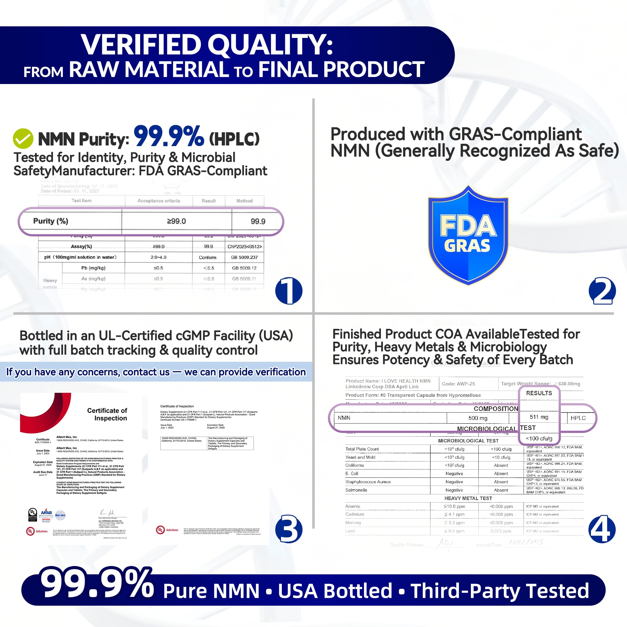 I LOVE HEALTH NMN 1000mg pills close-up showing high-potency supplement
