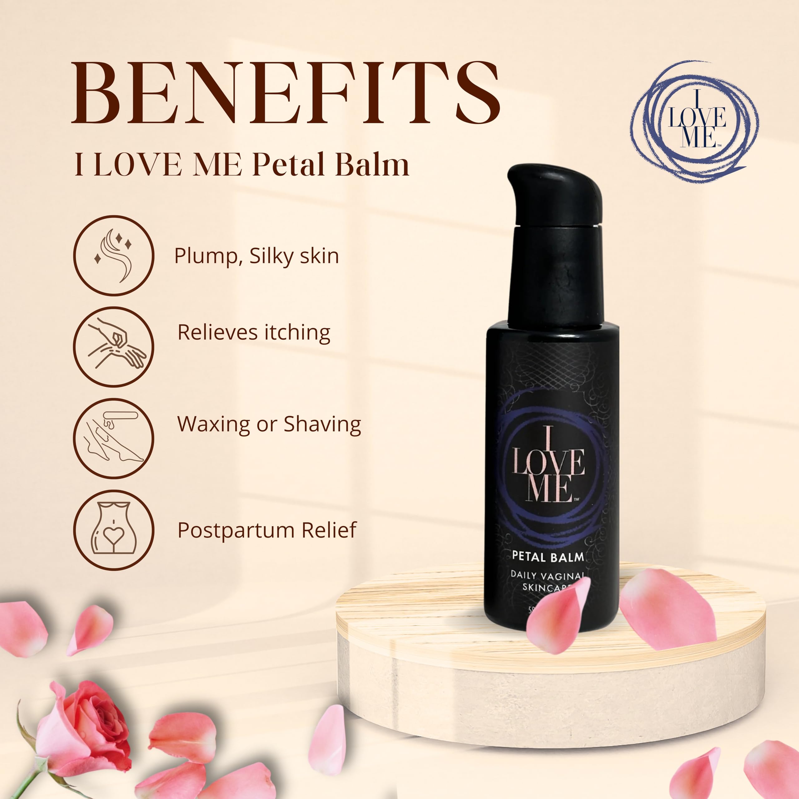 I LOVE ME Petal Balm dermatology-tested cosmetic product.