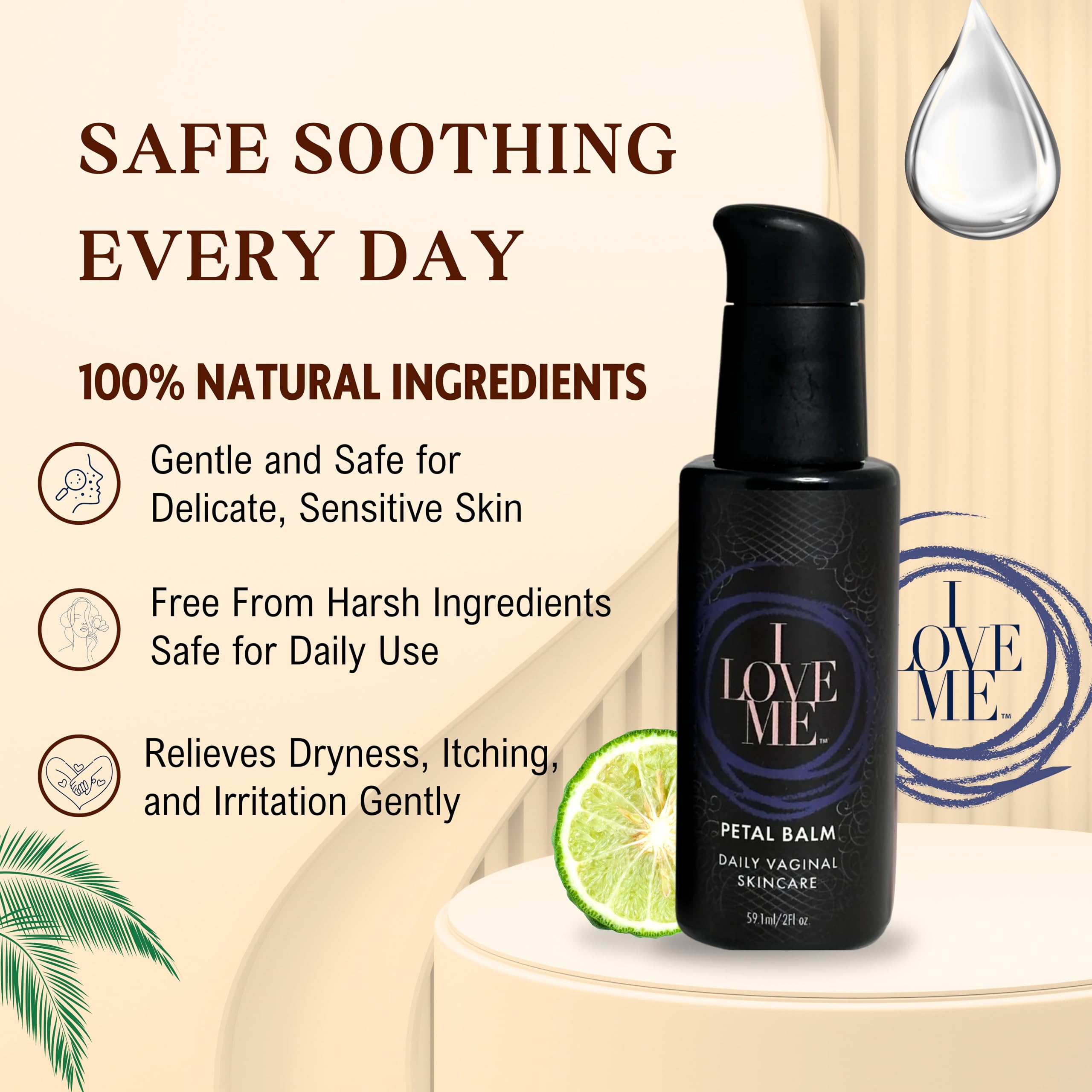 I LOVE ME Petal Balm hydrates delicate vulvar skin with silky texture.