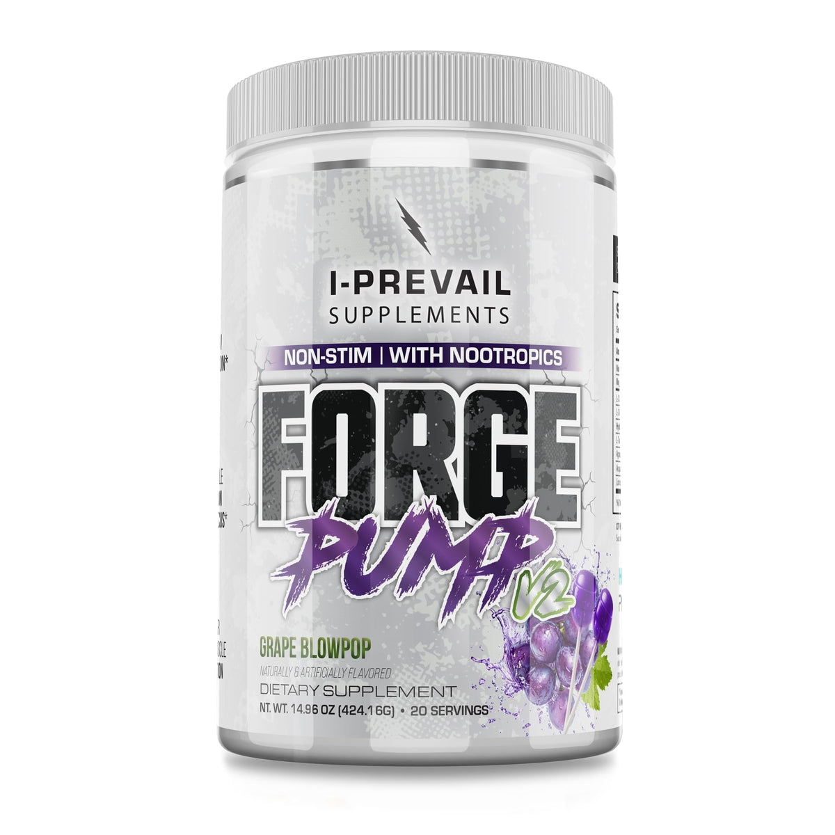 I-Prevail Forge Pump V2 grape bottle showcases non stimulant pump design for workouts