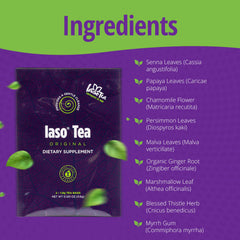 IASO Iaso Brewed Tea Original papaya flakes aid digestive balance