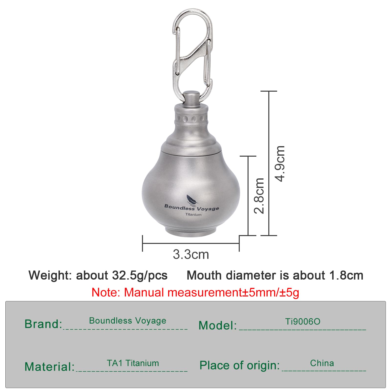 iBasingo titanium storage bottle with waterproof seal protects contents.