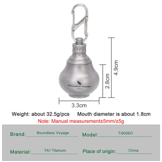 iBasingo titanium storage bottle with waterproof seal protects contents.