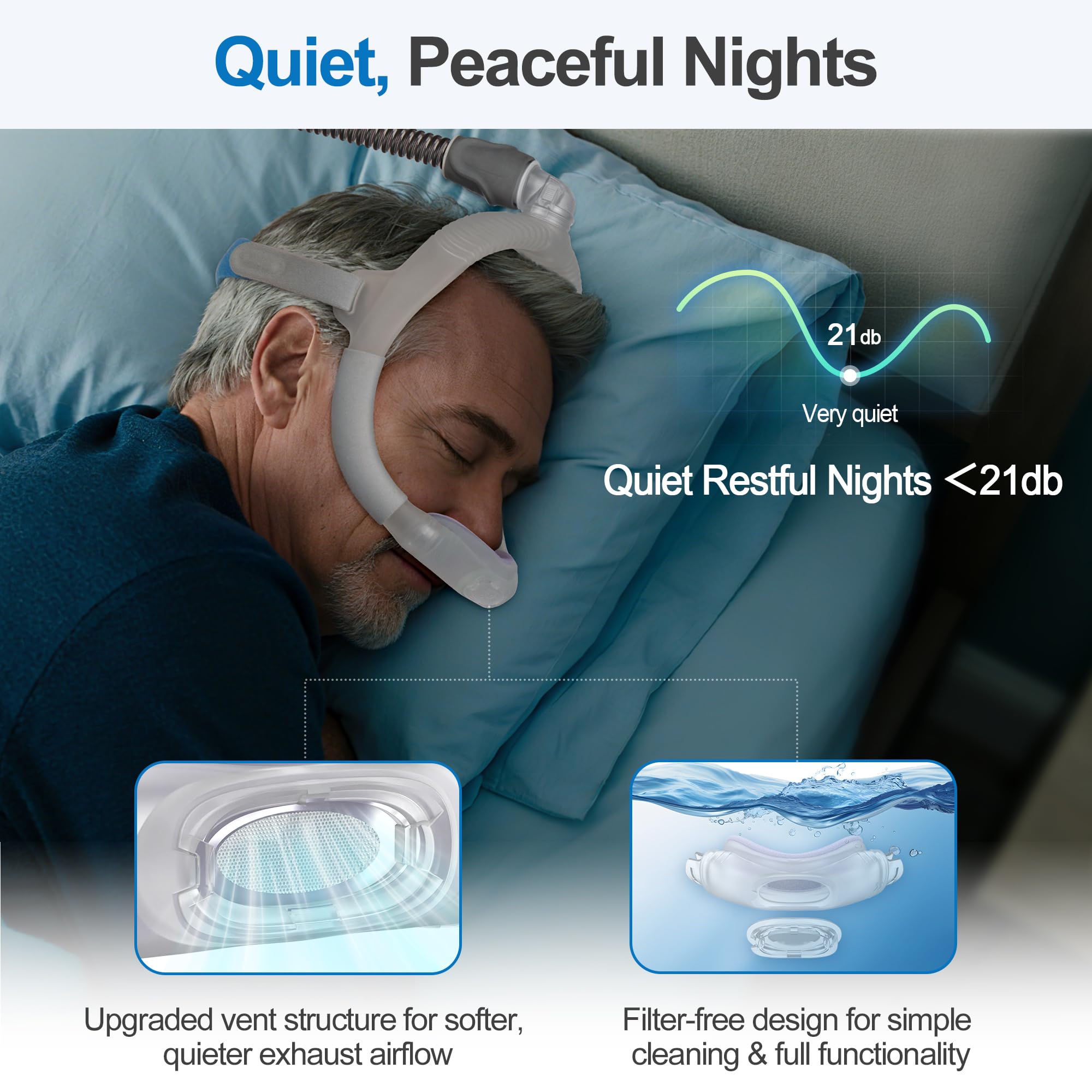 IBEET N30i cushion top-head connection demonstrates unrestricted movement during sleep.
