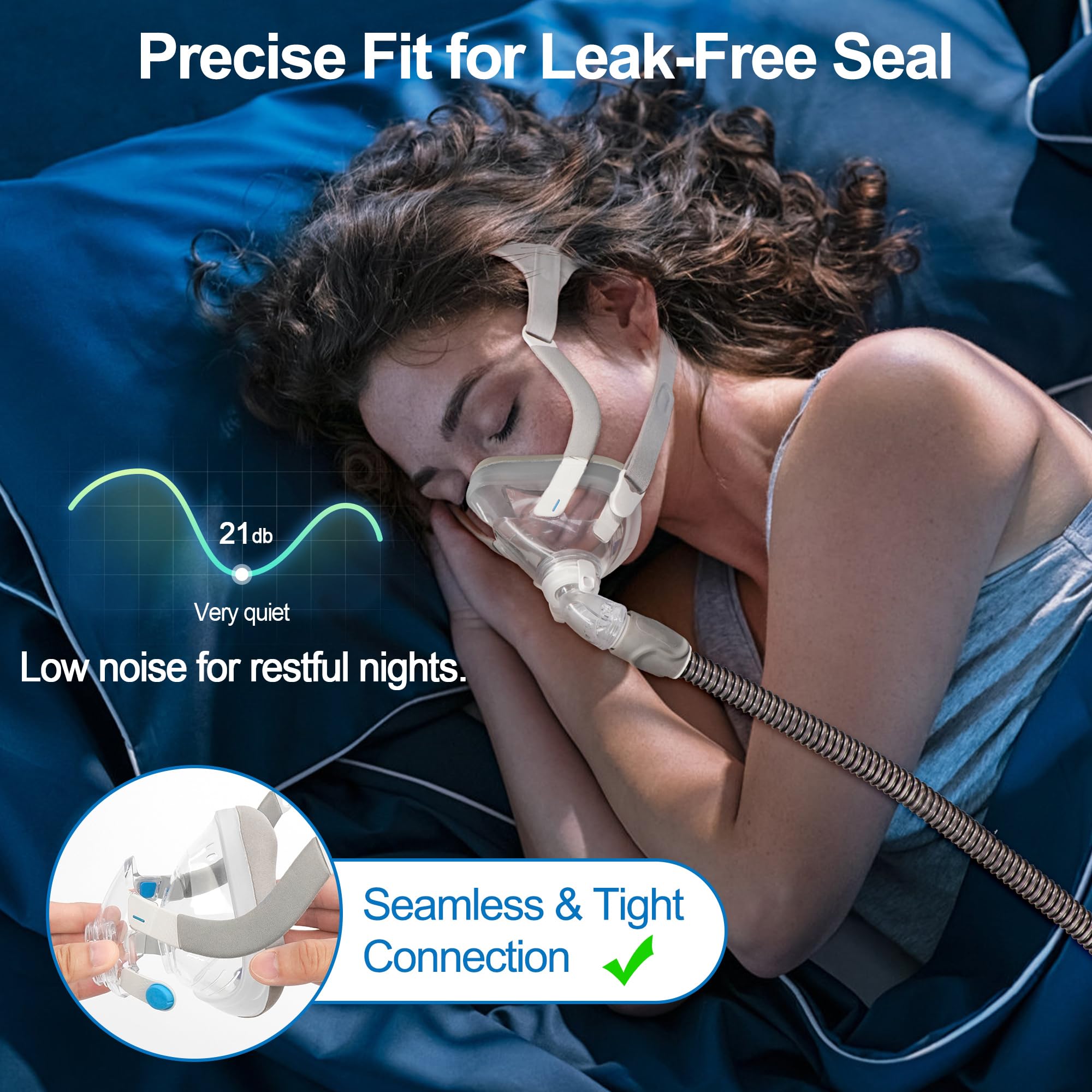 IBEET secure seal on-face fit ensures minimal leakage across sleep