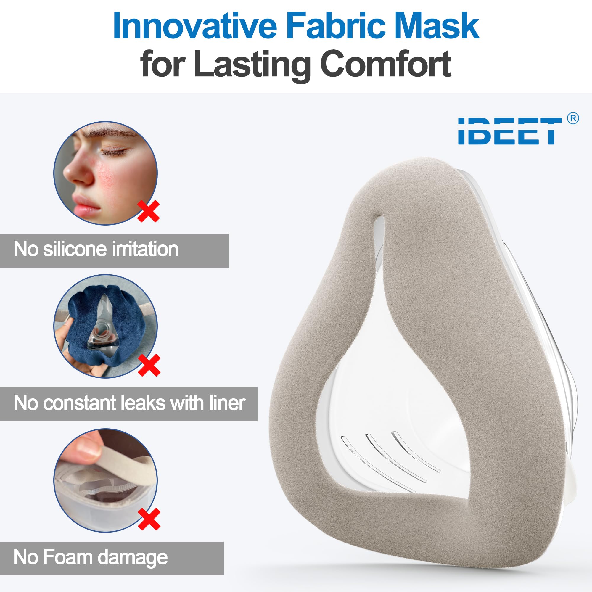 IBEET soft fabric close-up shows skin-friendly, moisture-wicking texture