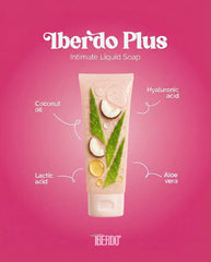 IBERDO PLUS bottle tilt showing easy dispensing during routines.