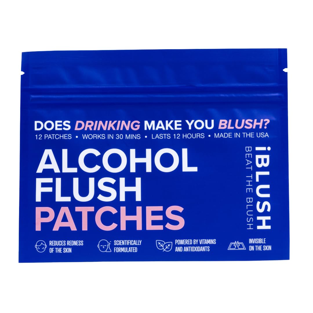 IBLUSH alcohol flush patch discreet application on skin reduces visible redness.