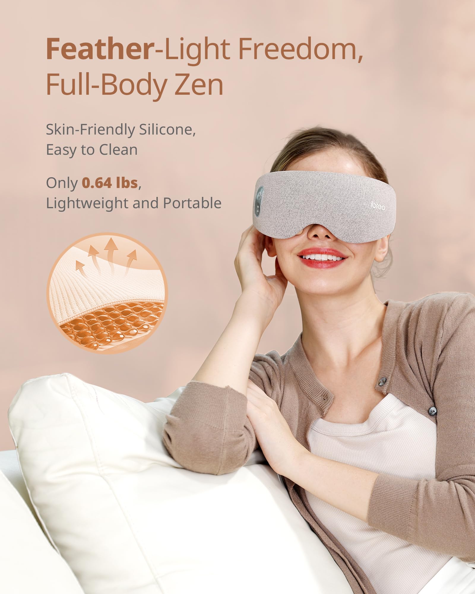 ibreo eye massager battery up to 2000mAh for extended sessions