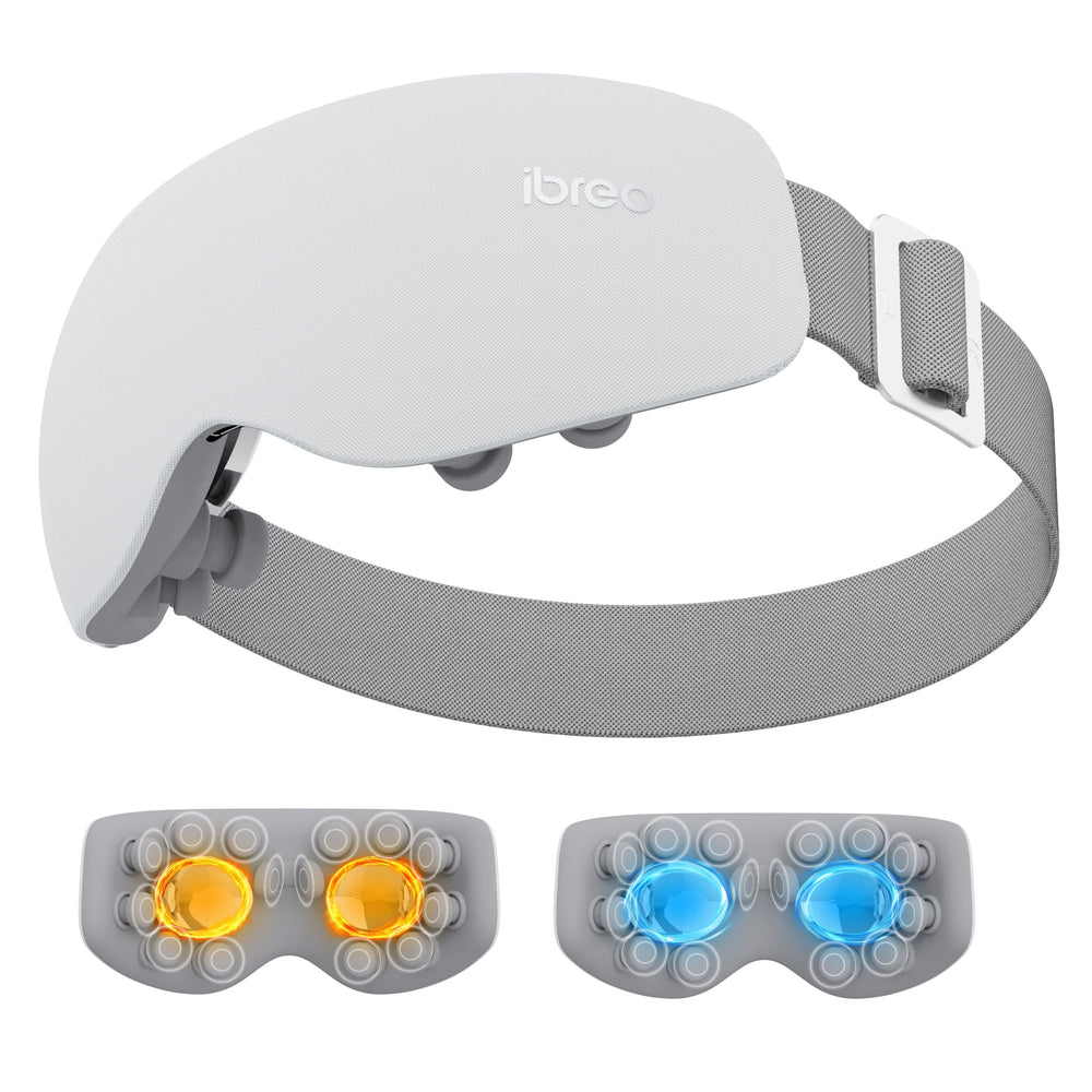 Ibreo eye massager front view showing heat and cooling options for tired eyes