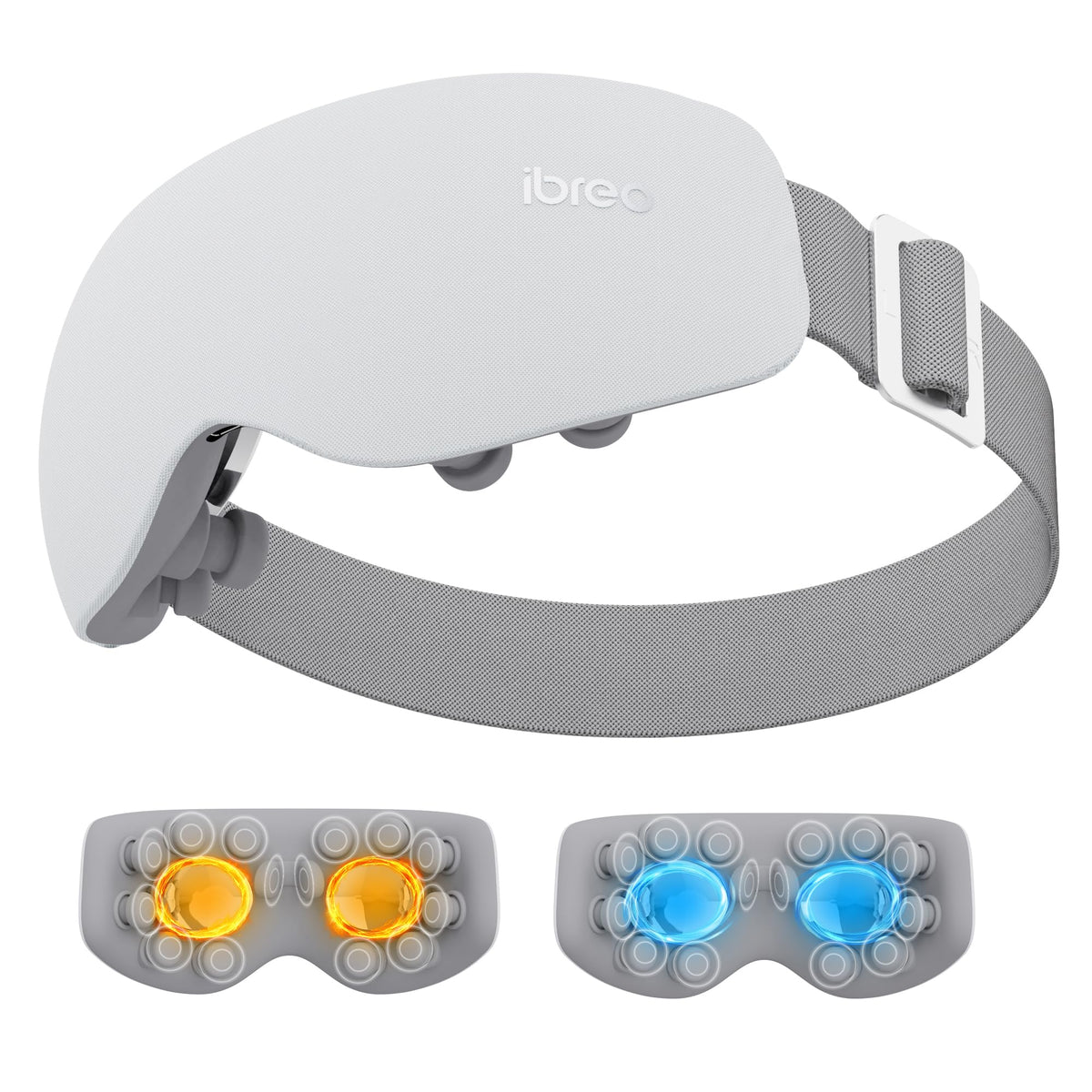 Ibreo eye massager front view showing heat and cooling options for tired eyes