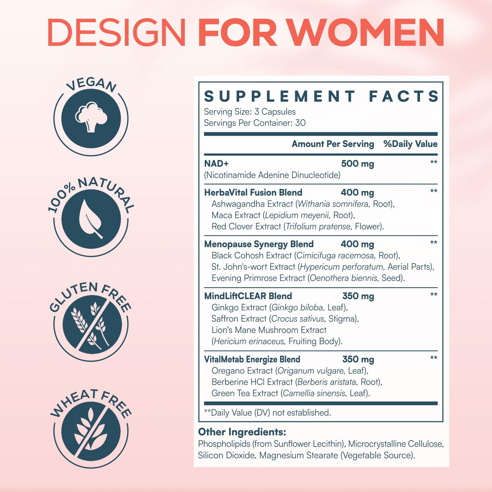 IcarusIvy liposomal NAD+ capsules shown, vegan and gluten-free formula.