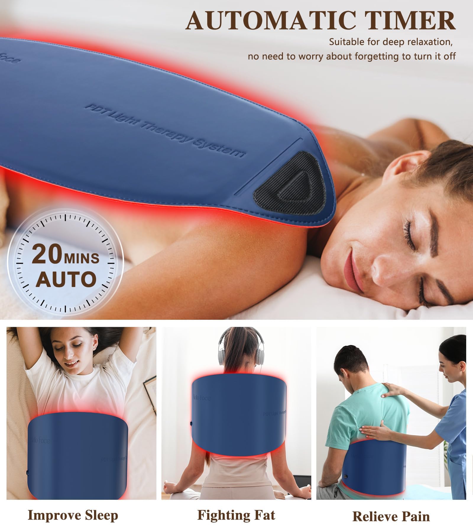 Icbgre LED panel soft‑fit interior designed for comfortable sessions.