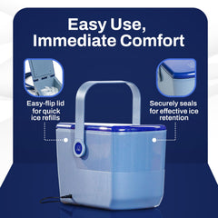 Ice Box compact portable design fits easily at home or on the go.
