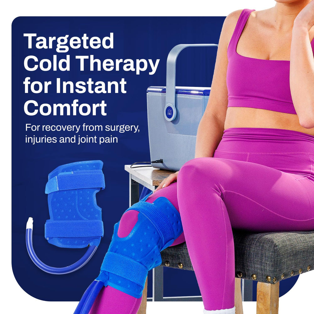 Ice Box knee ice machine front view highlights compact cooling unit.
