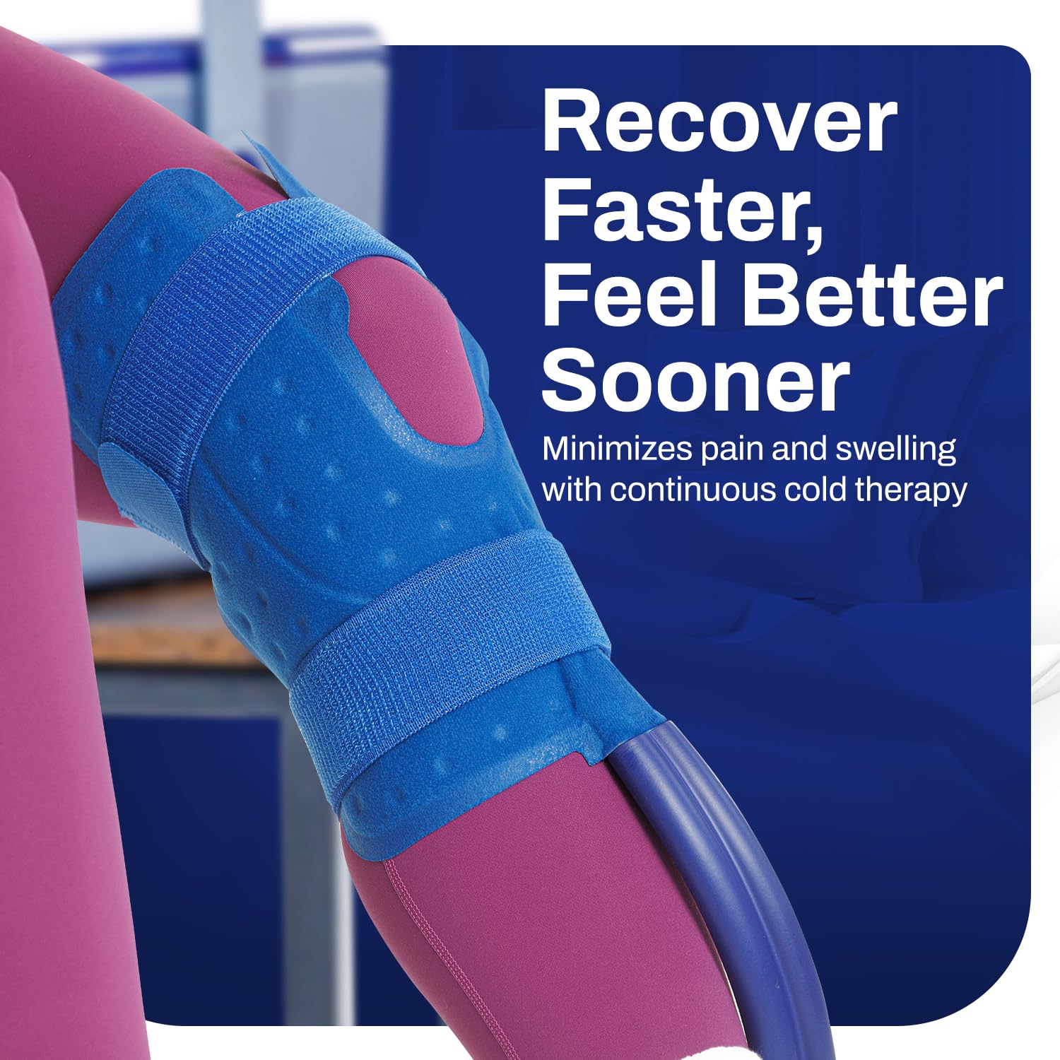 Ice Box whisper-quiet motor enables undisturbed therapy sessions.