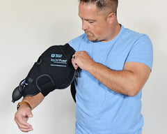 Ice It! Pump press-to-stay straps secure a precise shoulder fit.