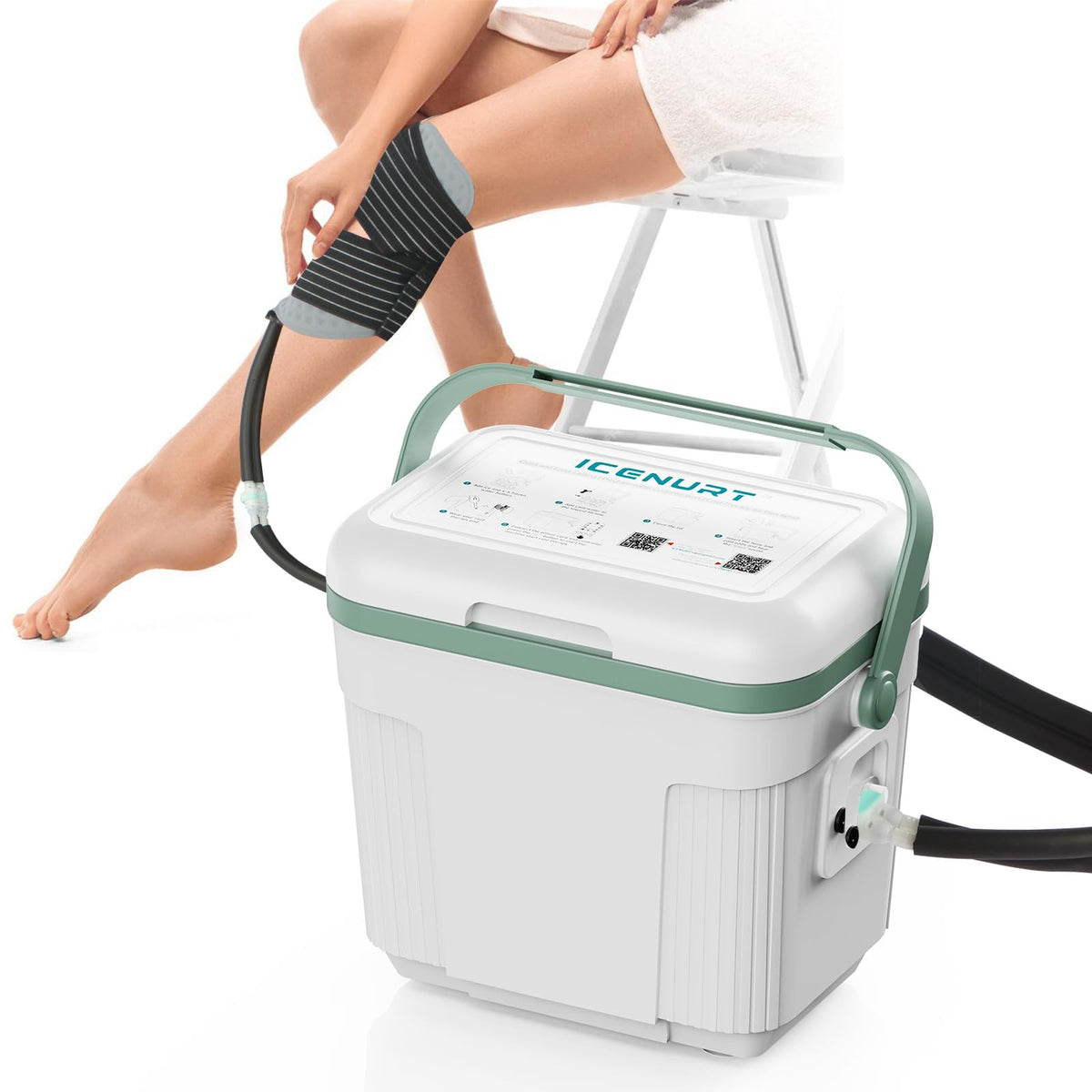 ICENURT cold therapy machine front view for post-surgery recovery and comfort.