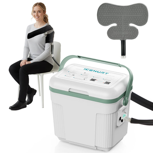 ICENURT cold therapy machine front view for shoulder care with quiet operation