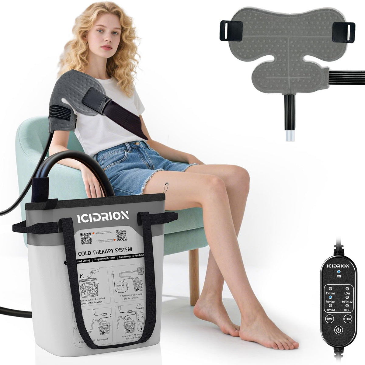 ICIDRION cold therapy system unit for targeted shoulder cooling relief
