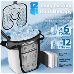 ICIDRION knee compression pad with adjustable straps for secure fit during recovery.