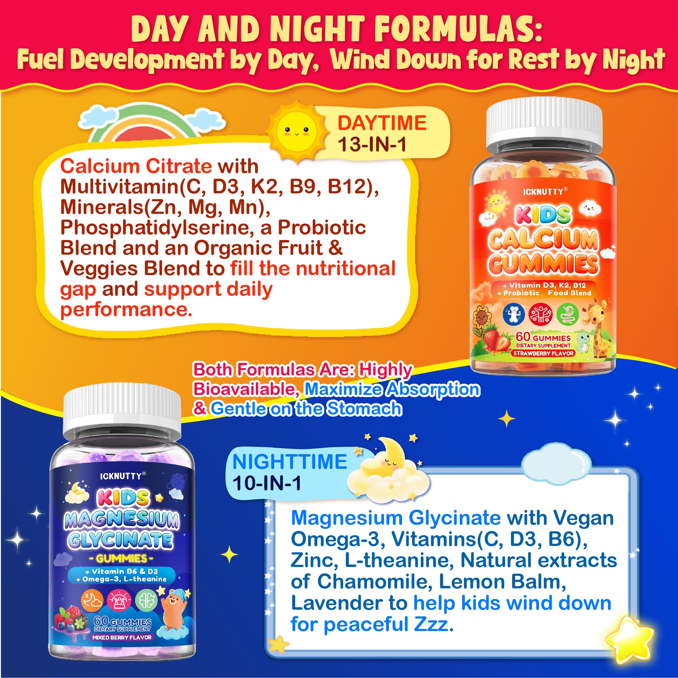 ICKNUTTY L-Theanine Omega-3 gummy close-up for calm focus