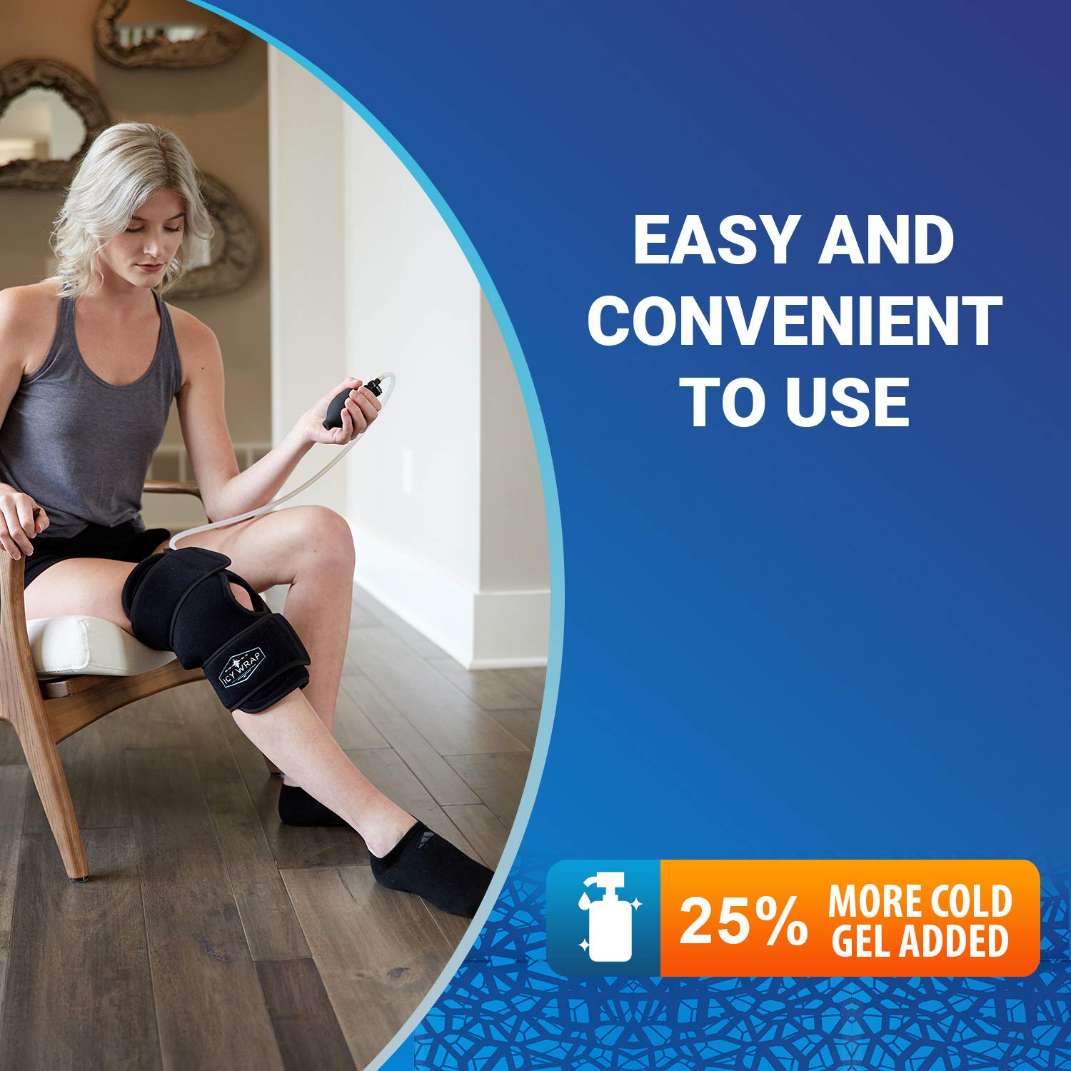 Icy Wrap Cold Pack Knee Wrap durable design for repeated use