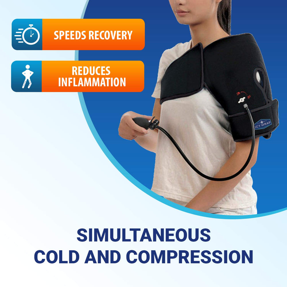 Icy Wrap universal-fit fully covering design ensures secure shoulder coverage.