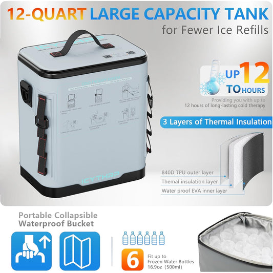 ICYTHRP portable collapsible 3-tier bucket for long therapy sessions.