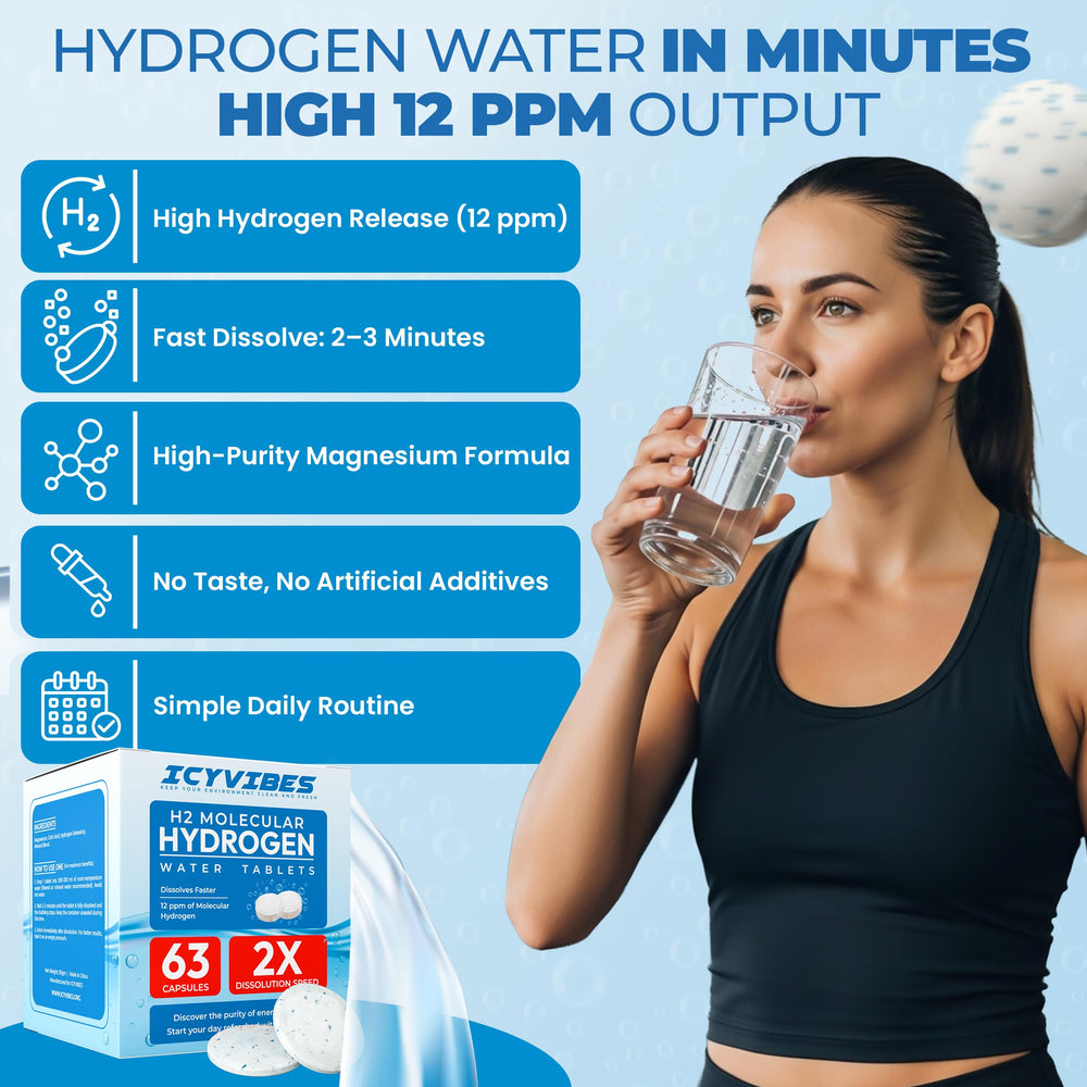 A glass of water after dropping ICYVIBES tablet