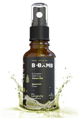 Ideal Infusion B-Bomb bottle showing sublingual spray for fast absorption.