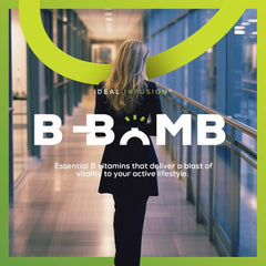Fresh spearmint and bottle highlight the organic spearmint flavor of B-Bomb.