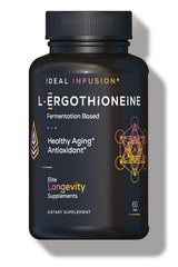 Ideal Infusion fermentation ergothioneine bottle showcases premium antioxidant support for daily vitality.