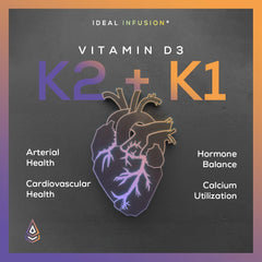 Ideal Infusion label close-up highlighting D3 from lichen and K2 MK-7