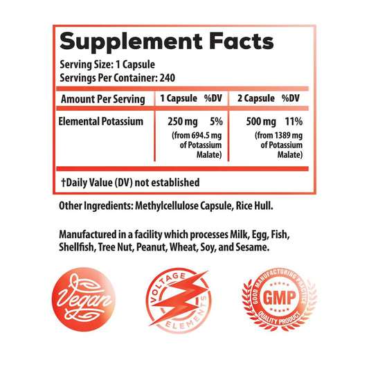 Ideal Infusion Potassium Malate capsules for daily electrolyte balance.