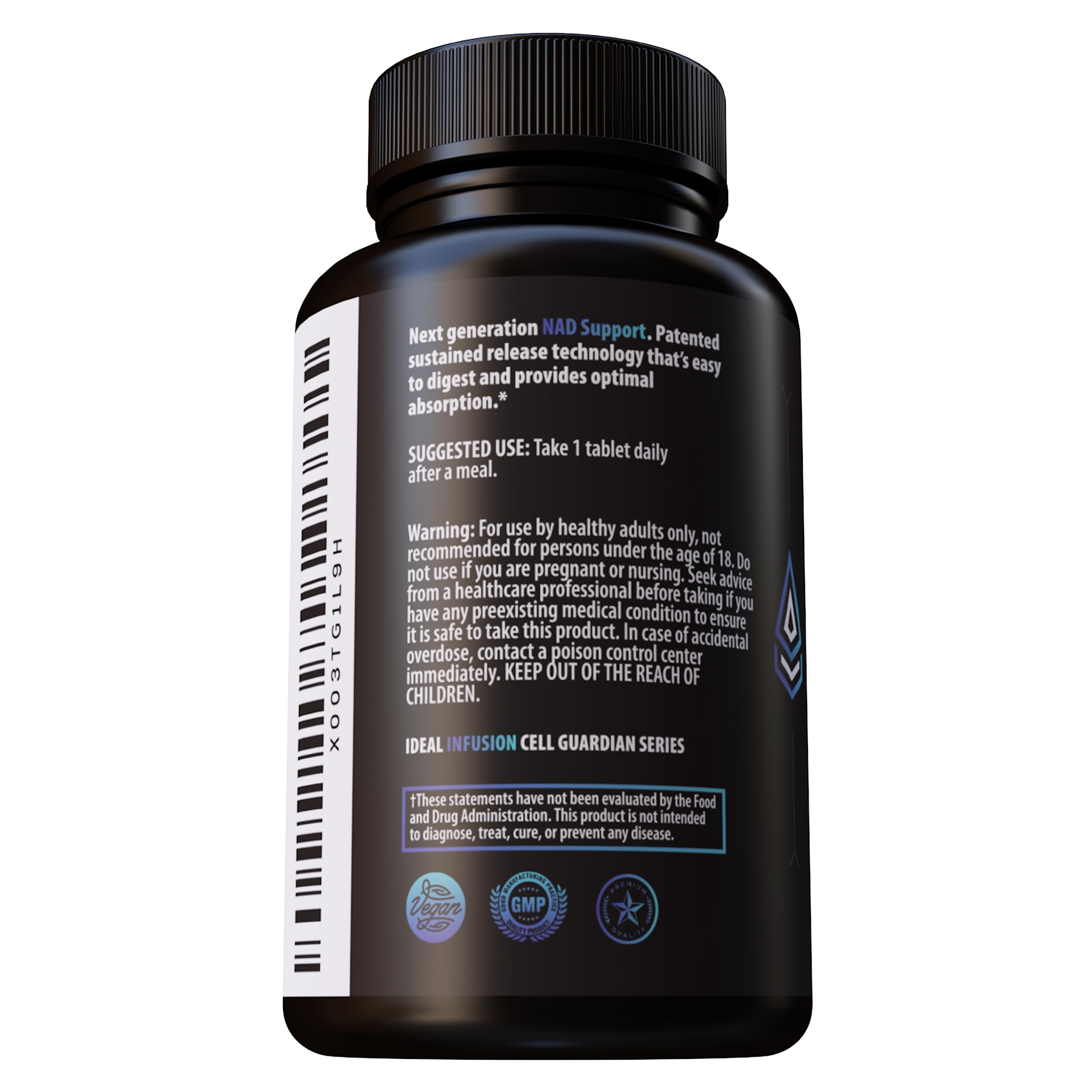 Capsules and gym gear reflect emphasis on muscle vitality.
