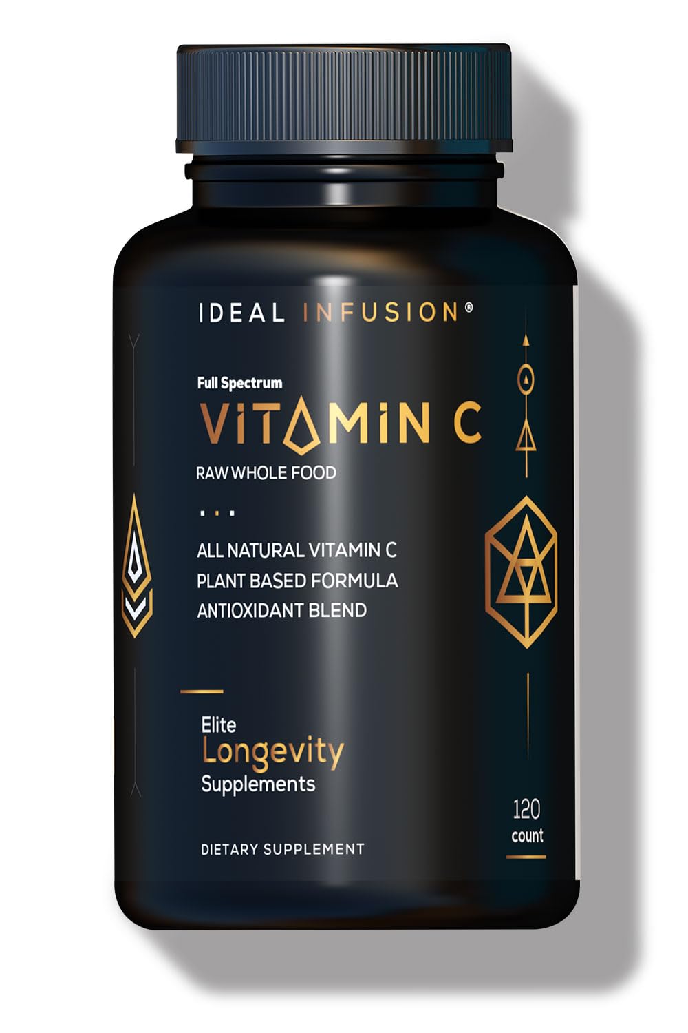 Ideal Infusion Vitamin C bottle close-up showing 675mg per serving.