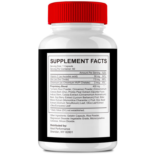 IDEAL PERFORMANCE Advanced Blood Formula capsules for comprehensive vascular support.