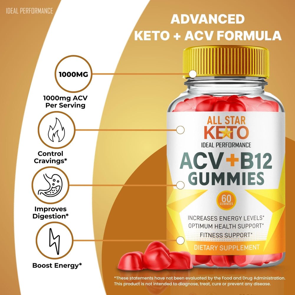 IDEAL PERFORMANCE All Star Keto Gummies bottle closeup shows chewy texture and color.