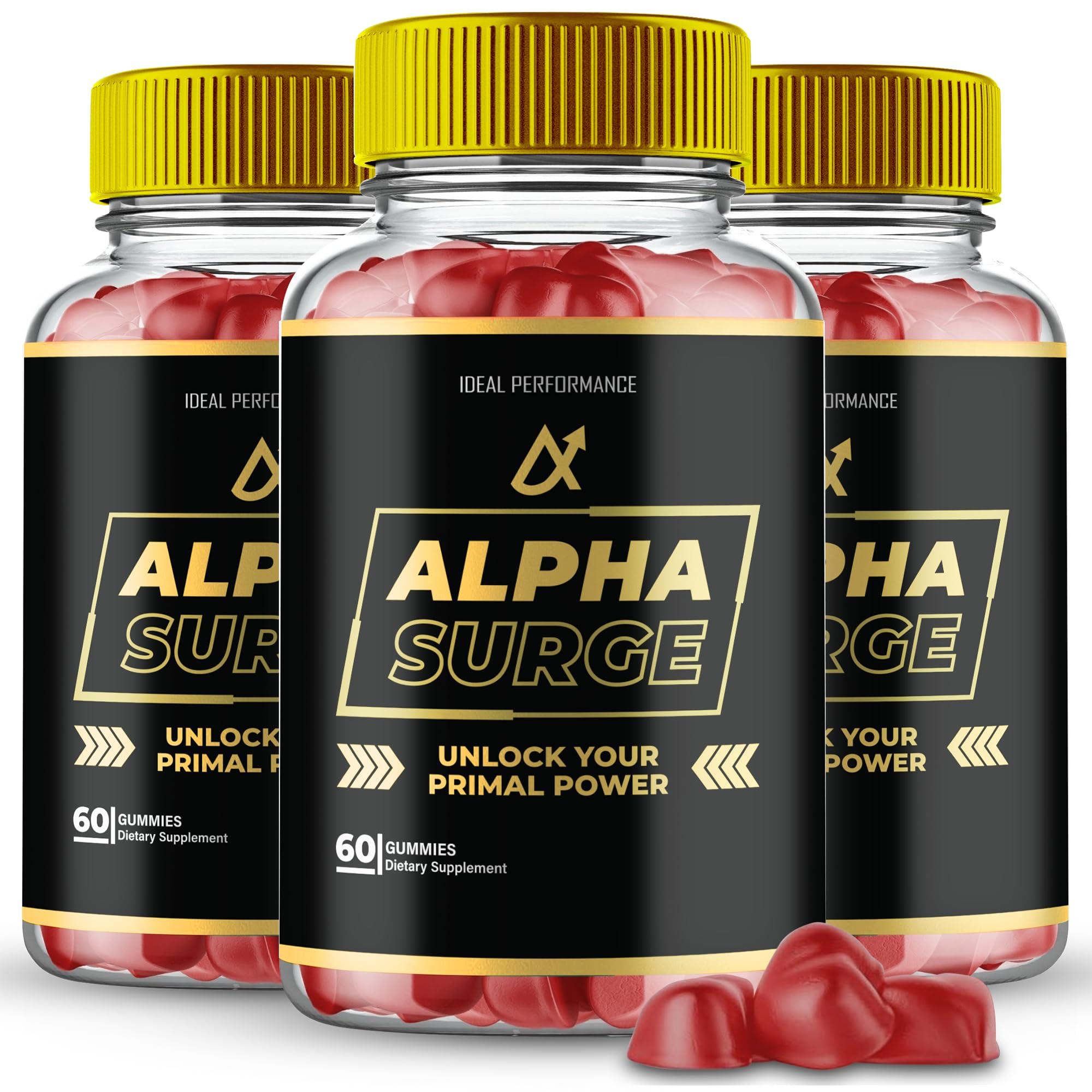 IDEAL PERFORMANCE Alpha Surge Gummies bottle front view for men